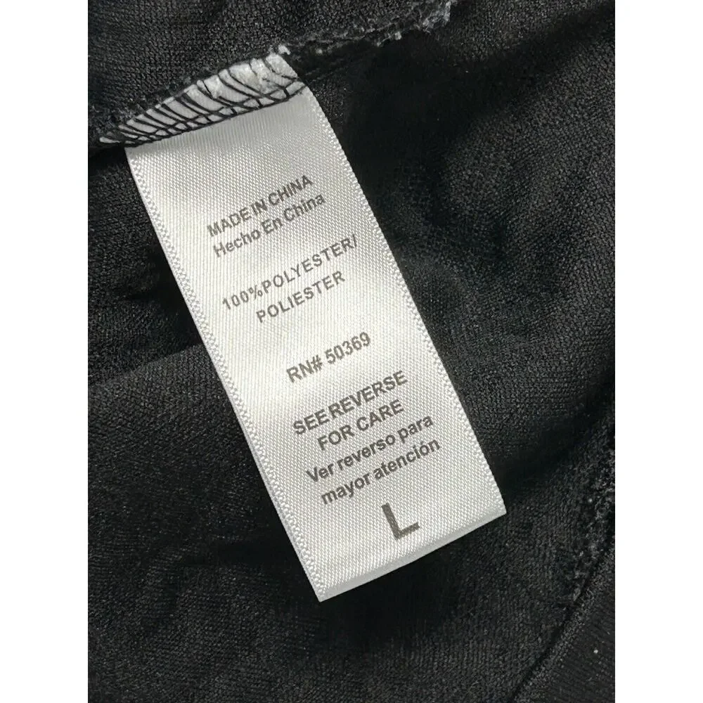 Juicy Couture Sport Funnel Neck Pullover Womens Size L Black Textured Relaxed